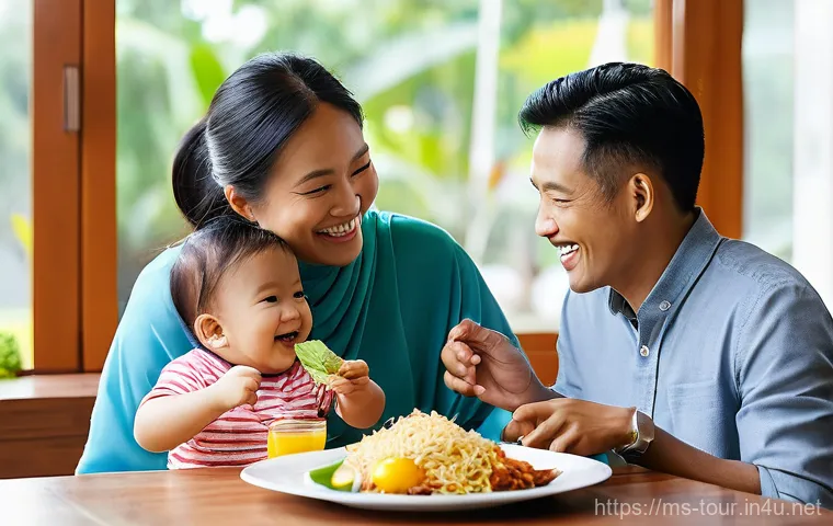 브랜드 마케팅 - A joyful multi-ethnic Malaysian family of three (father, mother, and a baby/toddler) sharing a delig...