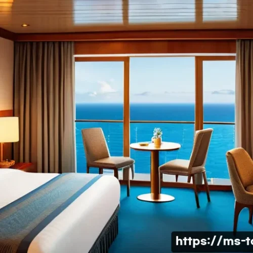 크루즈 관광 - **Prompt 1: Serene Balcony Morning on a Luxury Cruise**
    A wide shot from inside a spacious, eleg...