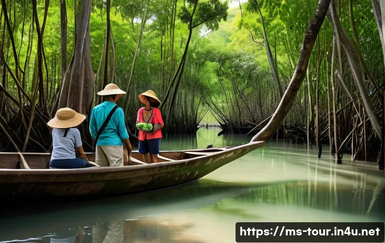 관광 개발 지역 사례 - **Prompt 1: Sustainable Mangrove Ecotourism in Langkawi**
"A vibrant, high-definition photograph...